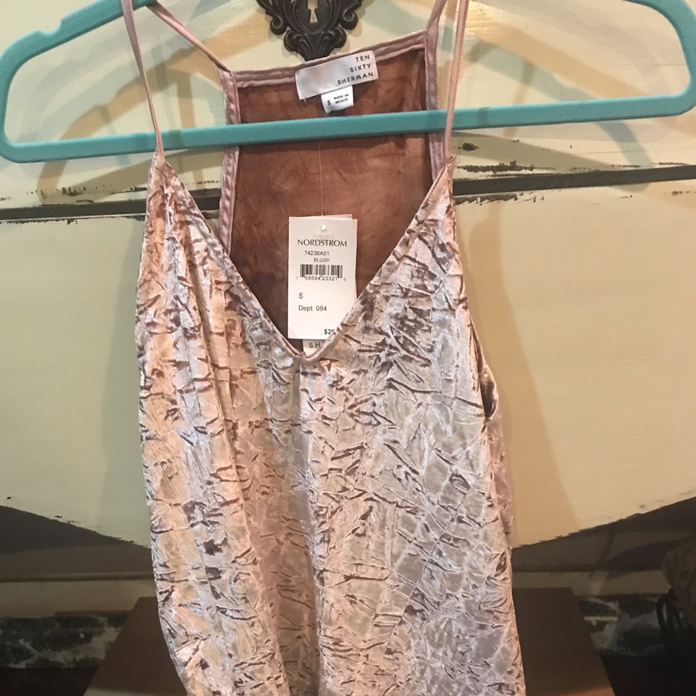 Ten Sixty Sherman Pink Crushed Velvet Camisole